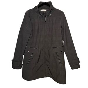 Ricki’s Soft Shell Anorak grey plaid rain fall transitional jacket women’s Large
